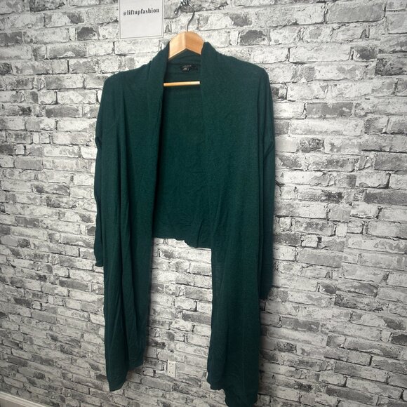 EUC DKNY Women's Dark Green High Low Cardigan Size M/L (minor flaw) - Picture 3 of 11